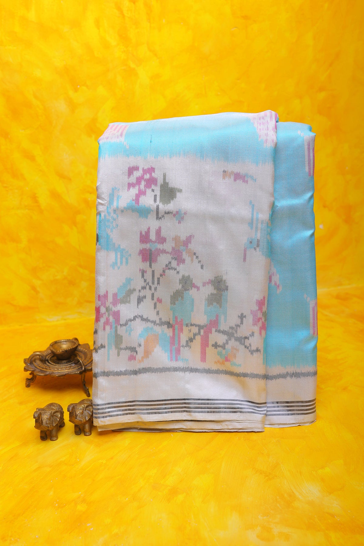 Patola Silk Sea Blue Saree