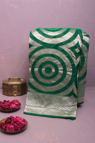 Kaddi Georgette Dark Green Saree