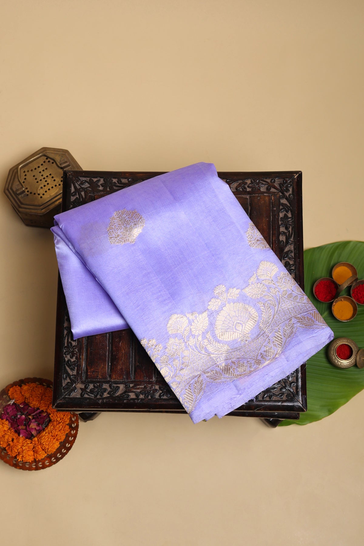 Matka Silk Lavender Saree