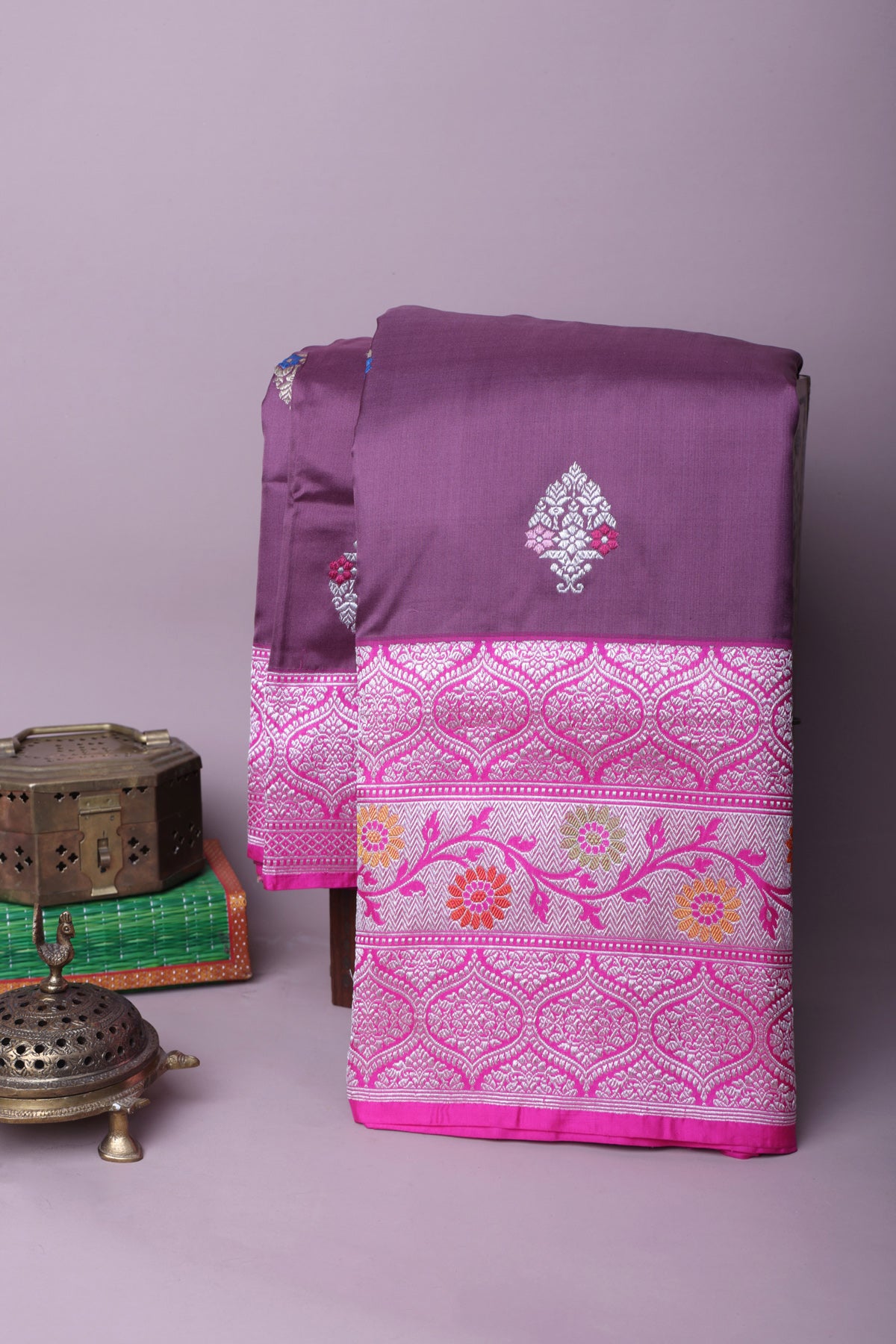 Banarasi Silk Wine Saree