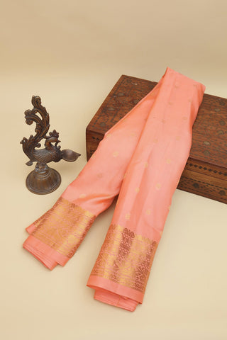 Gadwal Silk Peach Saree