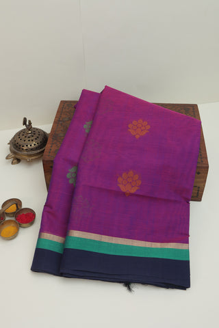 Kanchi Cotton Purple Saree