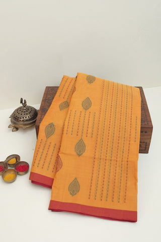 Kanchi Cotton Mustard Saree