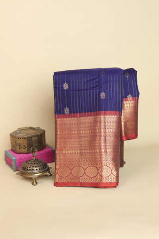 Coimbatore Silk Navy Blue Saree