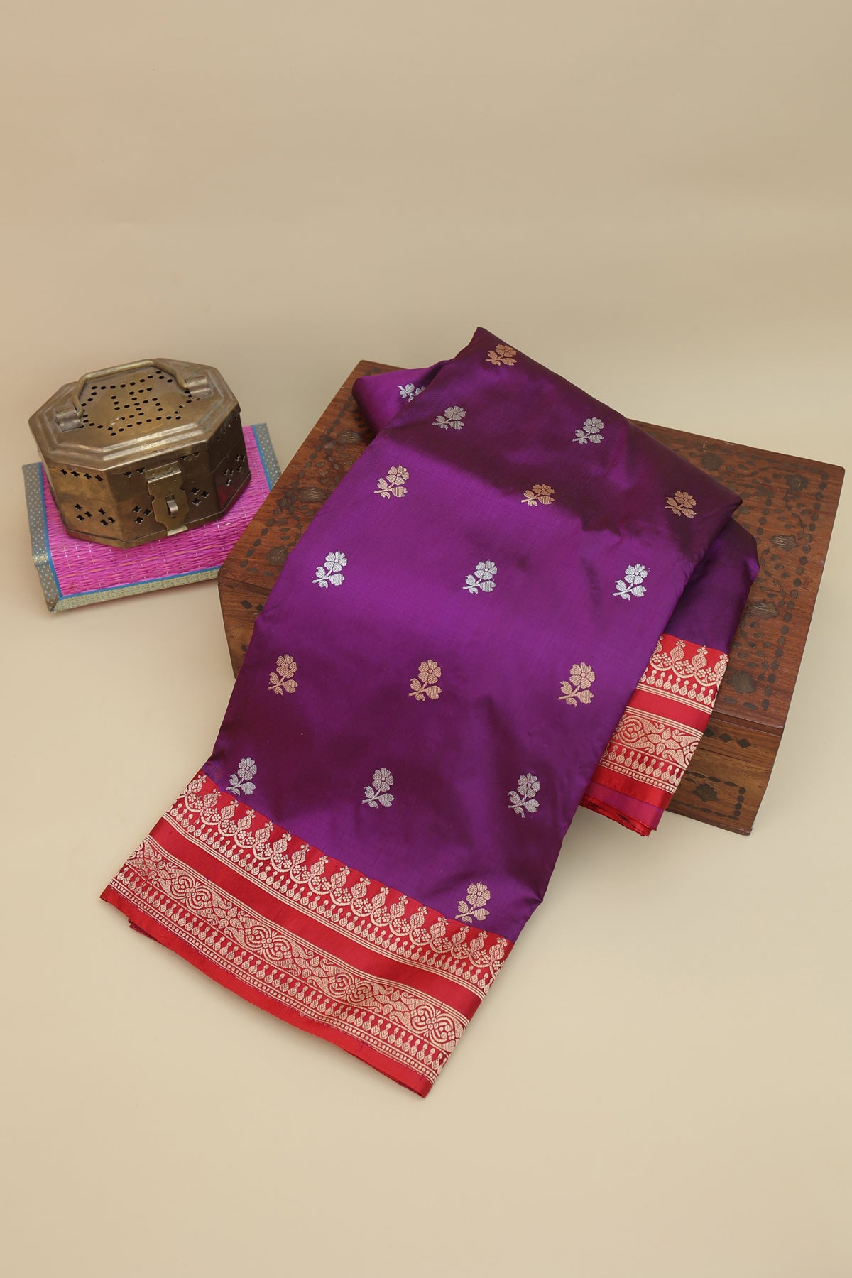 Banarasi Silk Purple Saree