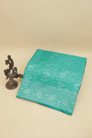 Banarasi Silk Sea Blue Saree