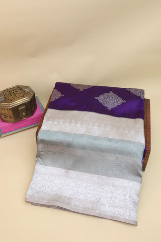 Banarasi Silk Dark Violet Saree