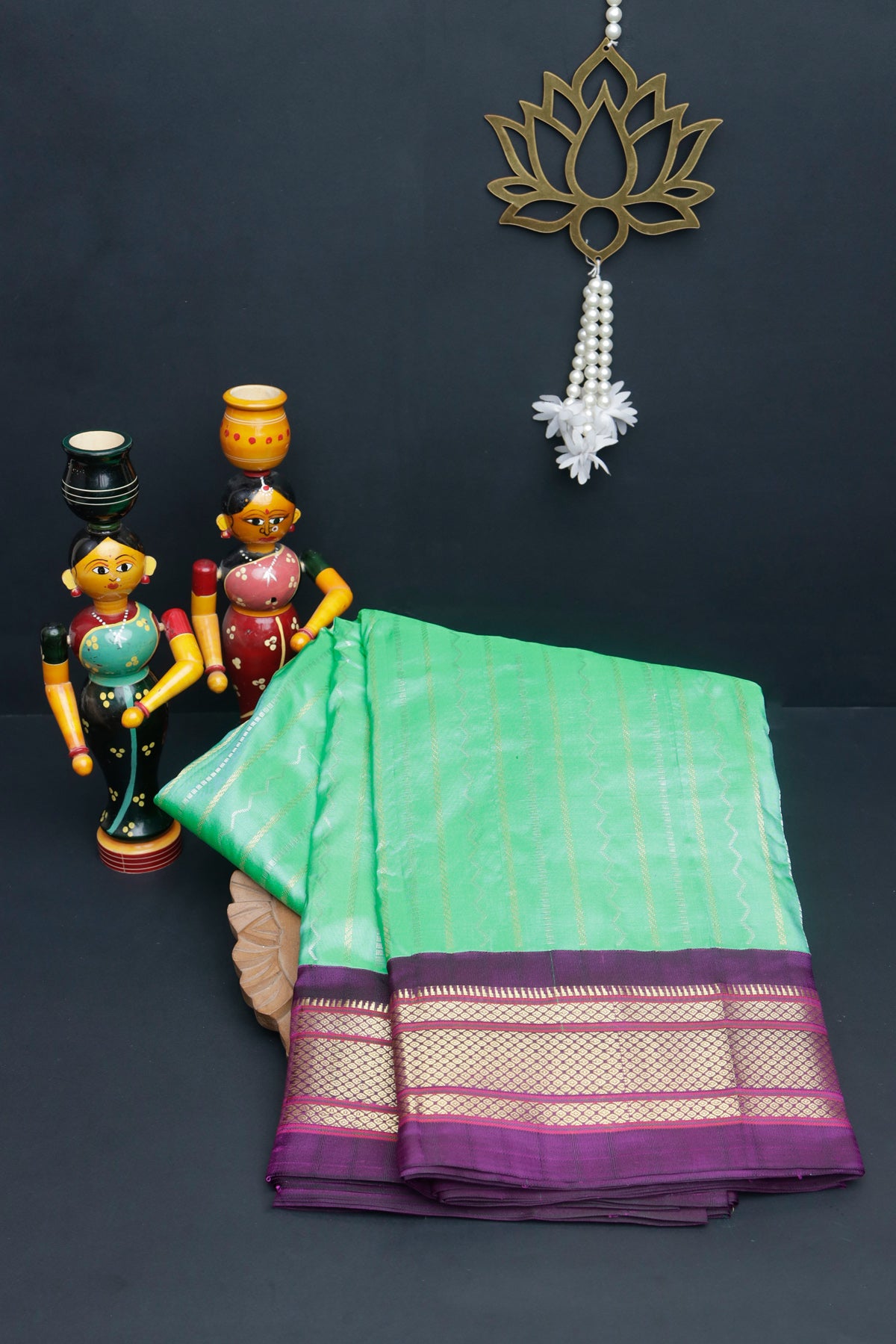 Narayanpet Silk Sea Green Saree