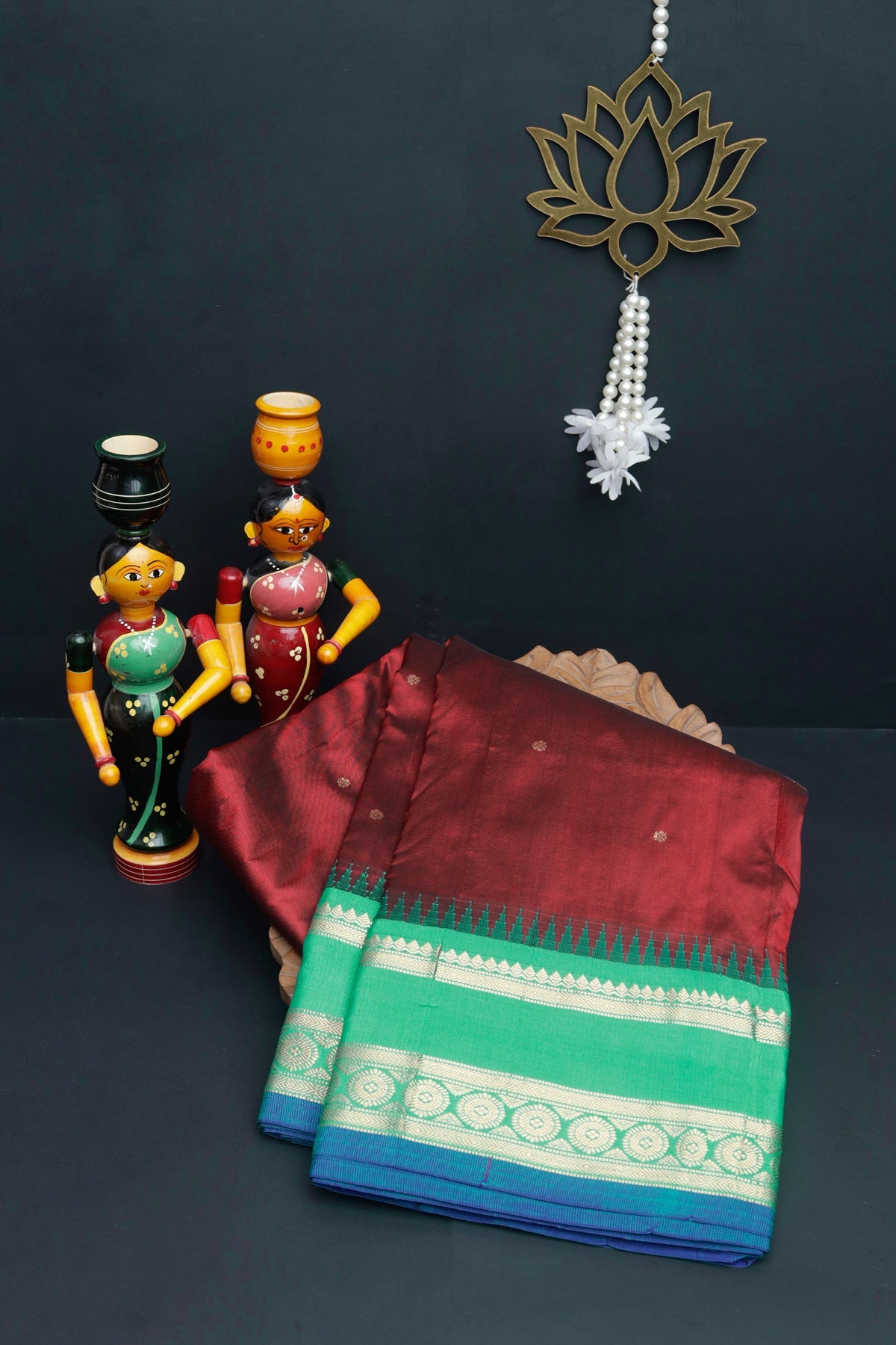 Narayanpet Silk Maroon Saree