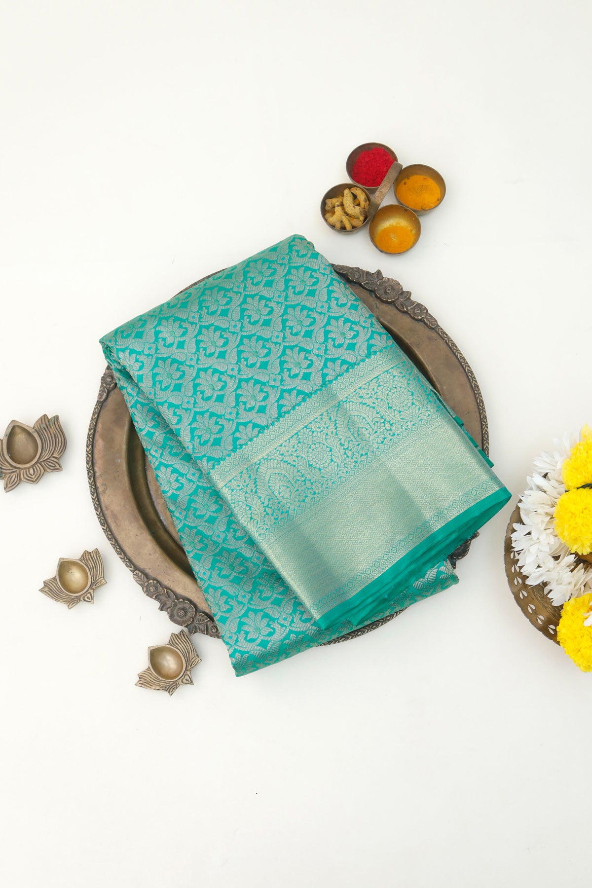 Kancheepuram Silk Sea Green Saree