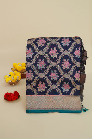 Banarasi Silk Navy Blue Saree