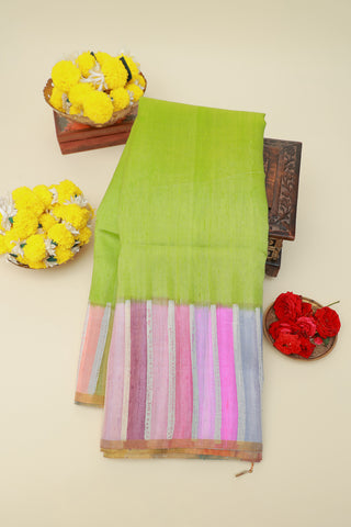 Matka Silk Parrot Green Saree