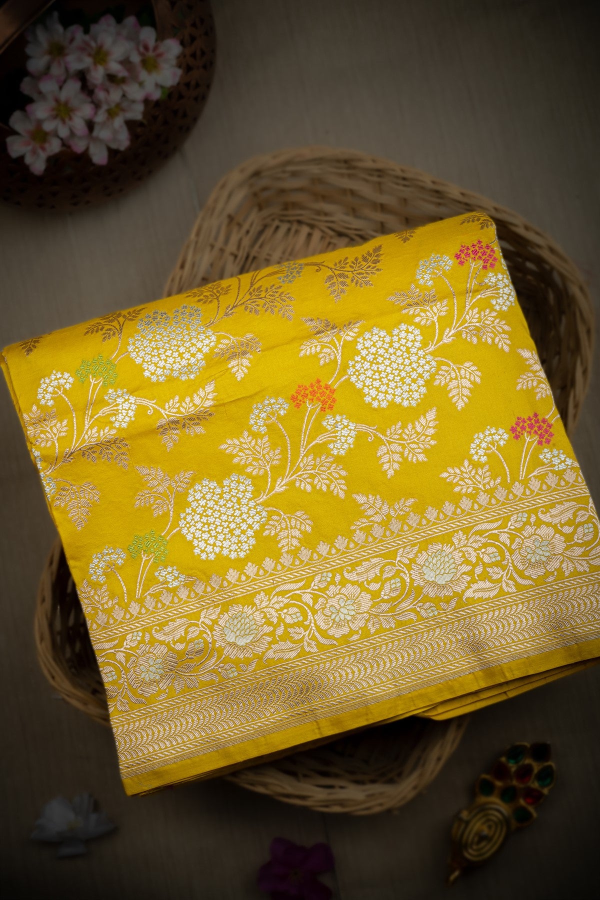 Banarasi Silk Yellow Saree