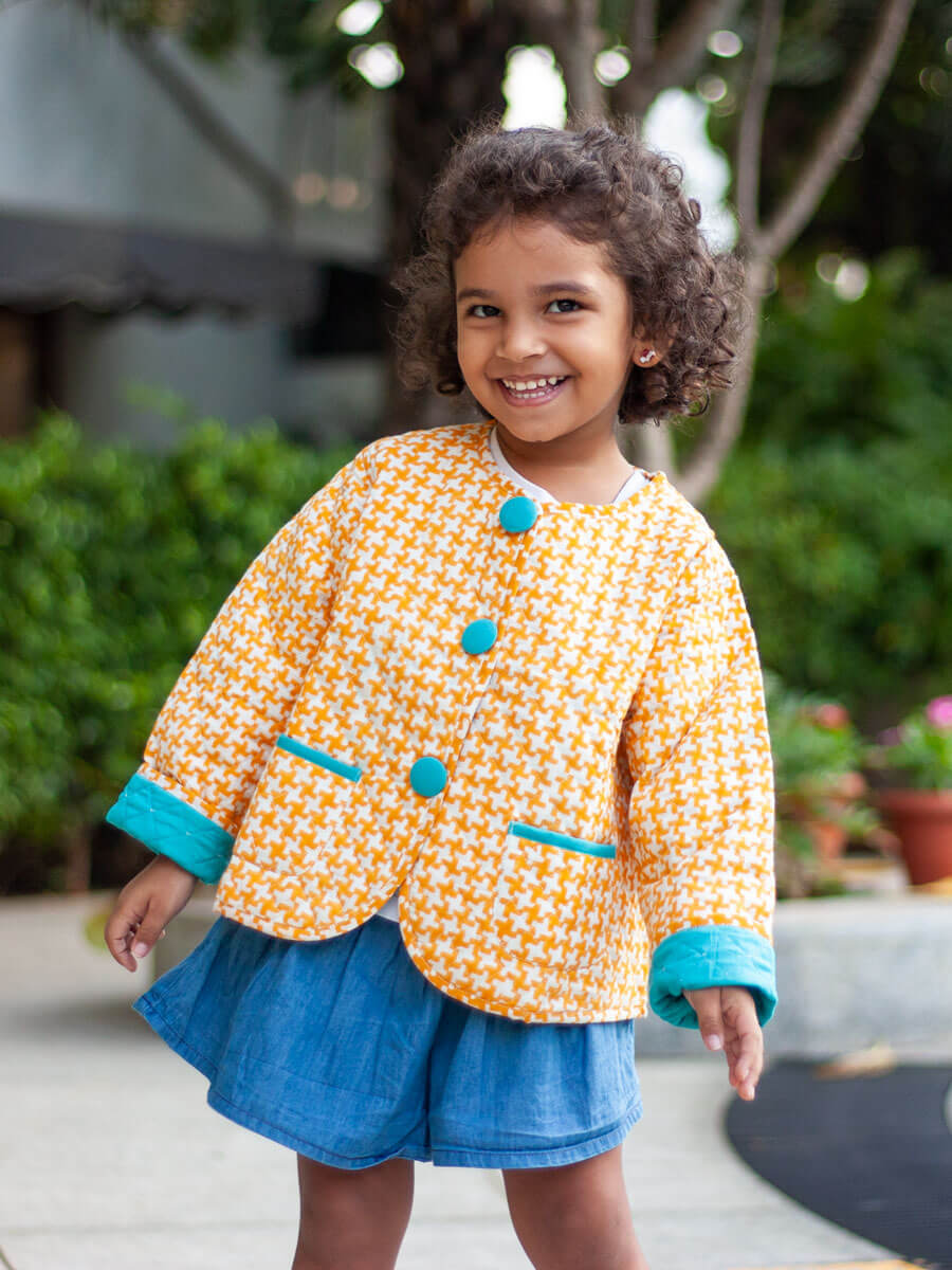 Sunrise Superstar Yellow Organic Cotton Quilted Tea Cup Jacket