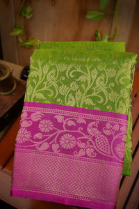 Mandir Mehendi Green & Dark Purple Coimbatore Jaal Saree